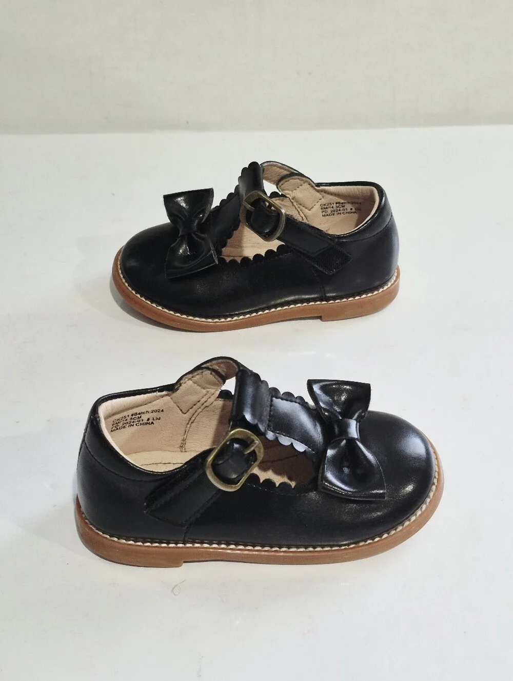 KIDERENCE Baby Girl Black Bow Mary Jane Shoes